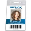 Sicurix Vinyl Badge Holder, Vertical, 2-1/2"x3-1/2", 50/PK, Clear PK BAU67825